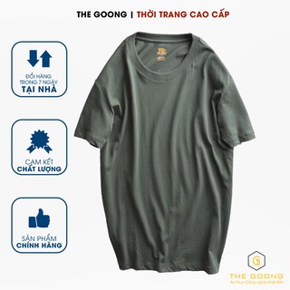 Áo phông trơn nam thegoong cổ tròn, áo thun basic cotton cao cấp thoáng mát, tay ngắn màu xanh thông