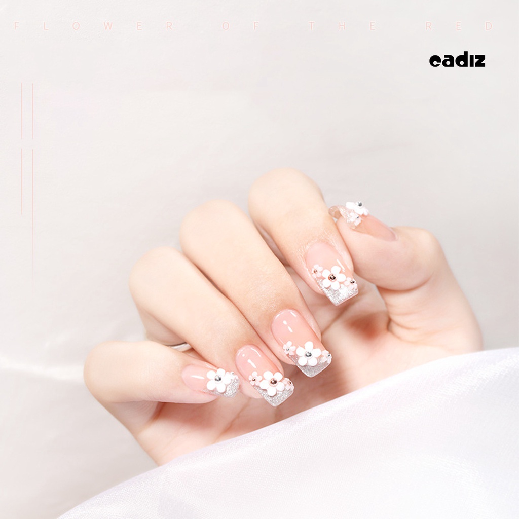 [Hàng mới về] Hộp phụ kiện hình hoa mini màu trắng bằng resin trang trí móng tay nghệ thuật