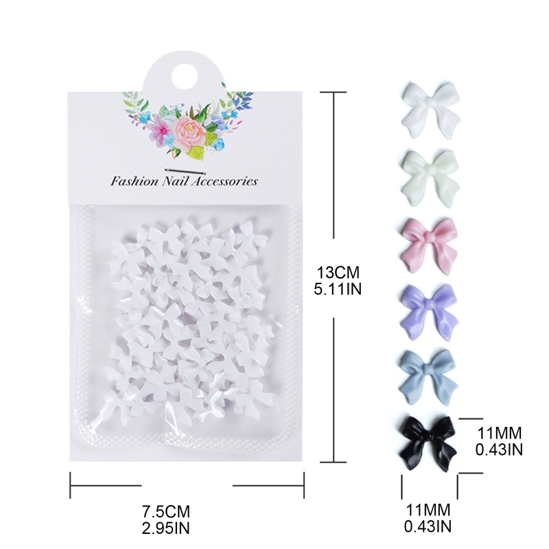 Set 50 Hộp Phụ Kiện Nơ Nhiều Màu Đính Móng Nghệ Thuật