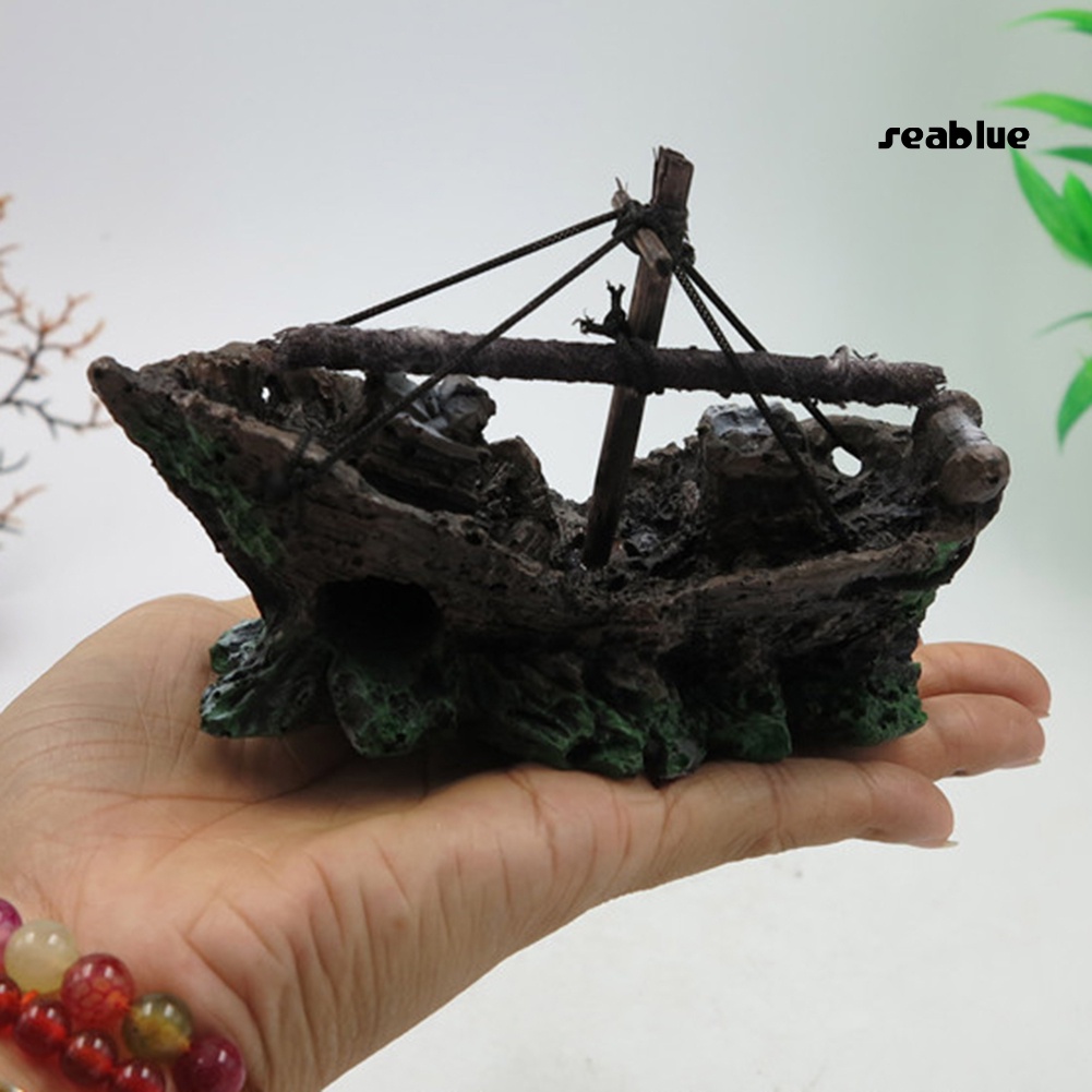 Tượng nhỏ hình thuyền buồm dùng trang trí bể cá