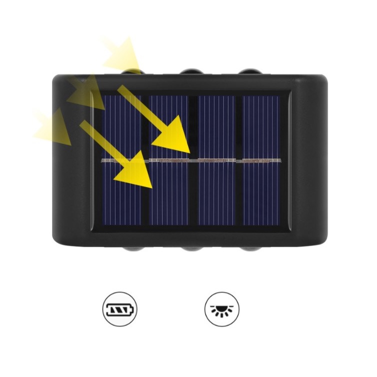 Đèn Led 6 Bóng IP65 Gắn Tường Chống Nước Sử Dụng Năng Lượng Mặt Trời Tiết Kiệm Điện