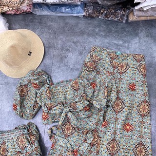 set thổ cẩm nơ eo họa tiết boho bohemian