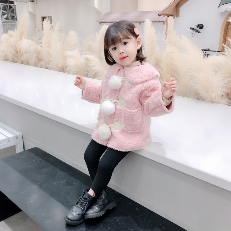 Áo khoác bé gái size 12-22kg cài cúc bông AK06