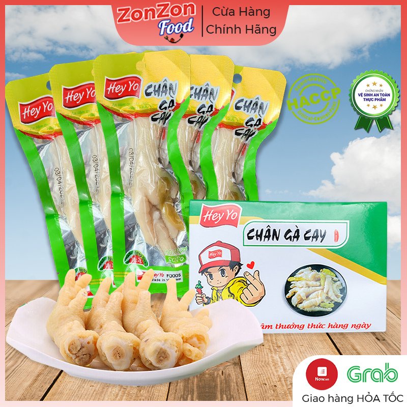 Chân gà cay xả ớt 1 hộp 10 gói siêu ngon đậm vị đồ ăn vặt Zonzon
