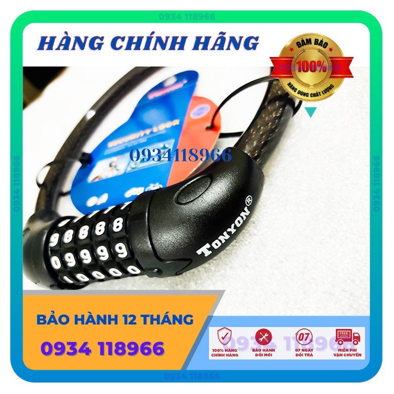 Dây khóa số thay đổi mã tùy chọn TONYON 15x500mm - Bảo hành 12 tháng - chống trộm xe đạp xe máy