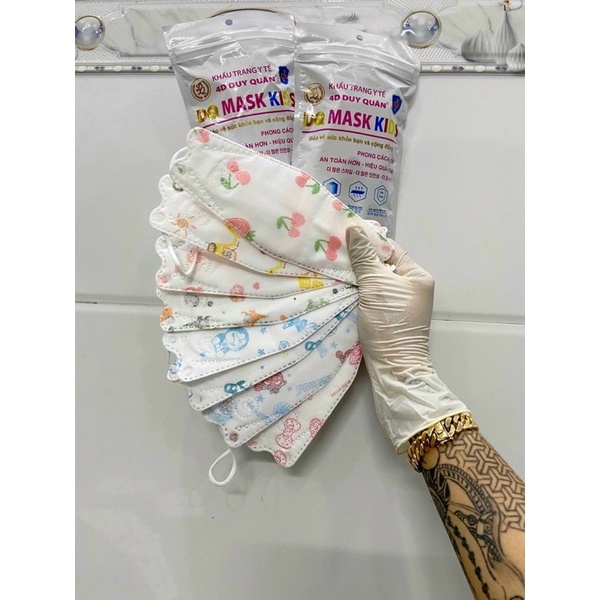 khẩu trang 4d duy quân dành cho bé từ 3 đến 12 tuổi sản xuất việt nam *Free Ship* túi 10 chiếc thùng 30 túi