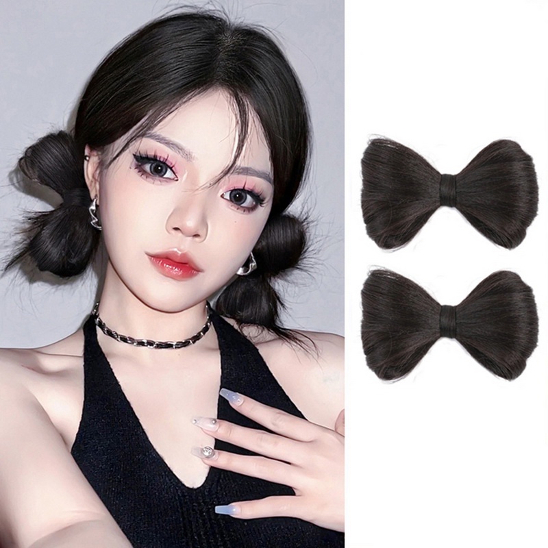 Kẹp Tóc Giả Có Nơ Dễ Thương Cho Nữ