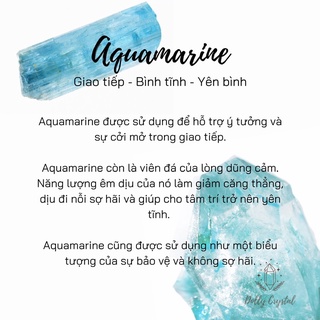 Vòng cổ đá Aquamarine thô, thắt macrame