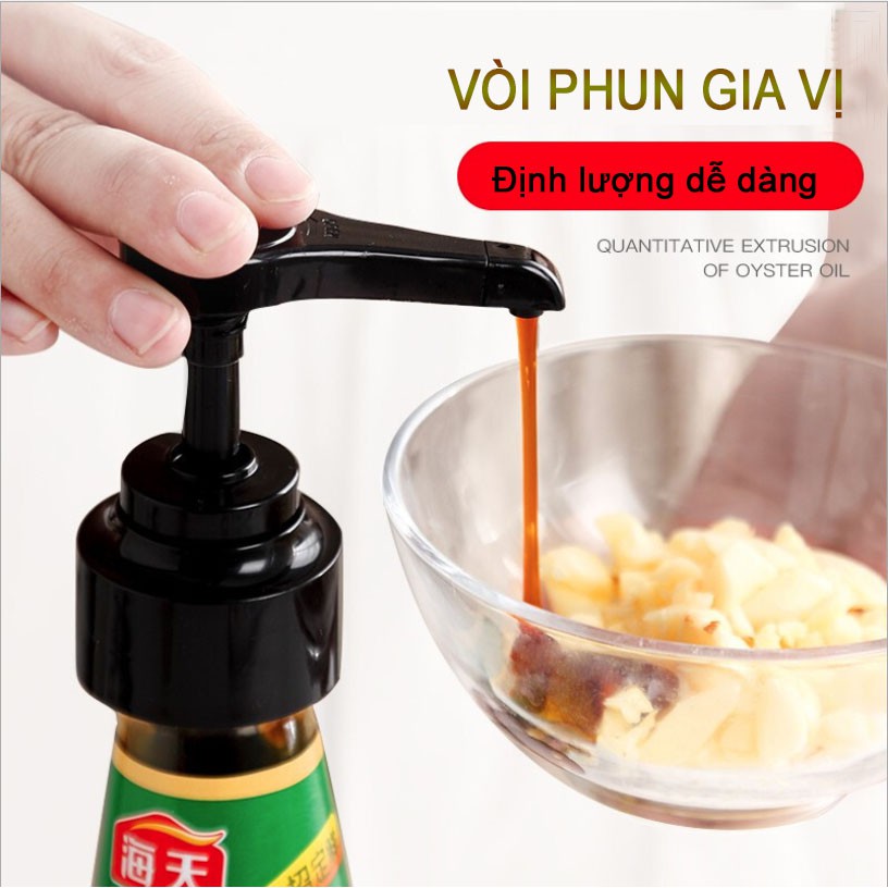 Vòi nhựa bơm xịt si rô, nước sốt, gia vị, dầu ăn dạng nhấn, tiện dụng - HVL TEA