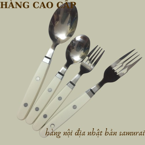💖 FREESHIP 💖 Set 8 thìa dĩa inox cao cấp cán nhựa ABS Nhật Bản