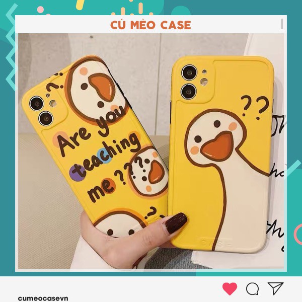 Ốp vịt hỏi chấm vàng dẻo mịn Hàn Quốc dành cho iPhone 11 Pro Max 7 8 Plus X XsMax XR Cú Mèo Case