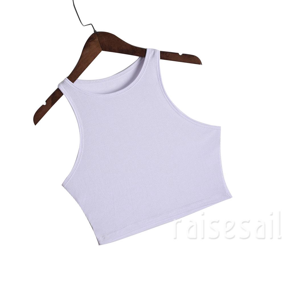 Áo lửng không tay màu trơn phong cách mùa hè cho nữ | BigBuy360 - bigbuy360.vn