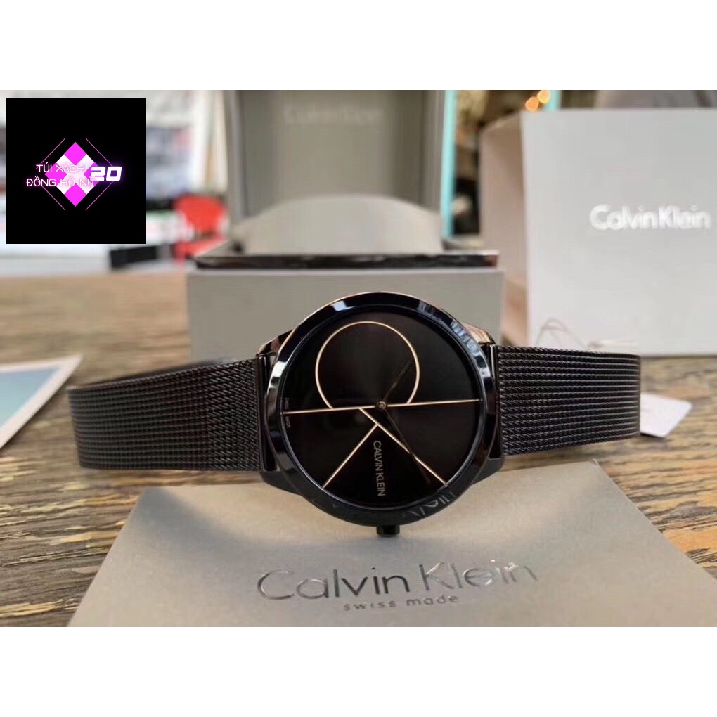Đồng hồ đôi Calvin Klein Minimal Blue Dial  K3M2112N &amp; K3M2212N ; Black K3M214X1 &amp; K3M224X1 . 40mm &amp; 35mm. 3atm