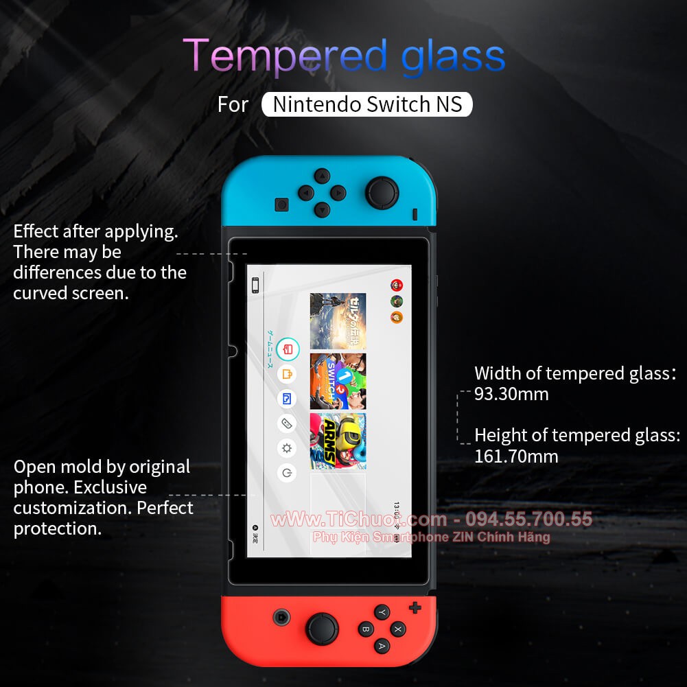 Kính CL Nhám Máy Game Nintendo Switch 6.2" Cường Lực 9H
