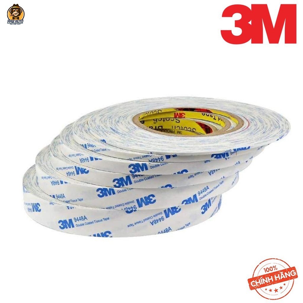 Băng Keo 2 Mặt 3M 9448A 10mmx50m - Phù hợp với nhiều loại bề mặt – Hàng Chính Hãng – 1992STORE