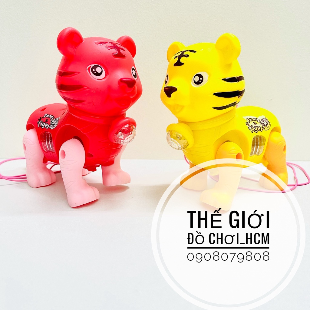 [CÓ ĐÈN NHẠC CLIP THẬT] Đồ chơi hổ chạy pin có dây cho bé dắt đi dạo nhìn rất cưng giúp bé phát triển khả năng tư duy