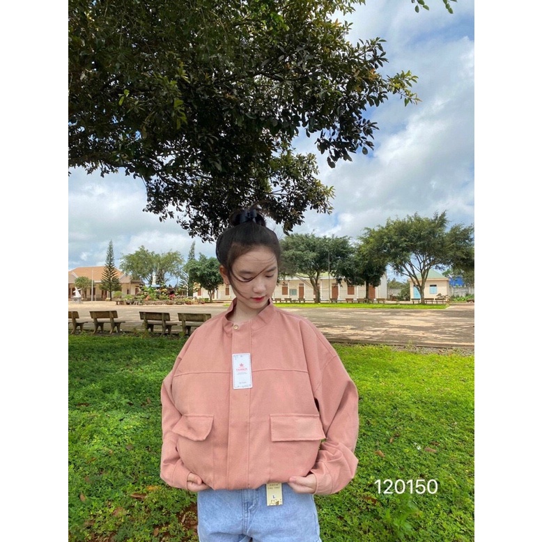 Áo Khoác Form Rộng Nữ Chất Vải Da Lộn Cao Cấp Phù Hợp Với Mọi Thời Tiết