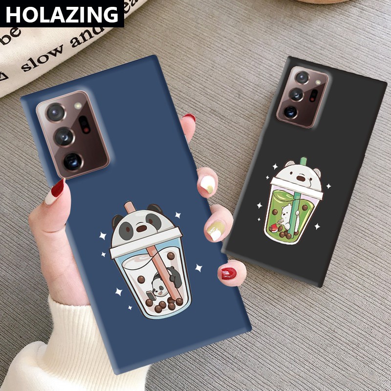 Samsung Galaxy A72 A52 5G A32 4G A12 A02S A21S A42 A31 iPhone6S Candy Color vỏ điện thoại Phone Cases Mlik Cup We Bare Bears Soft Silicone Cover