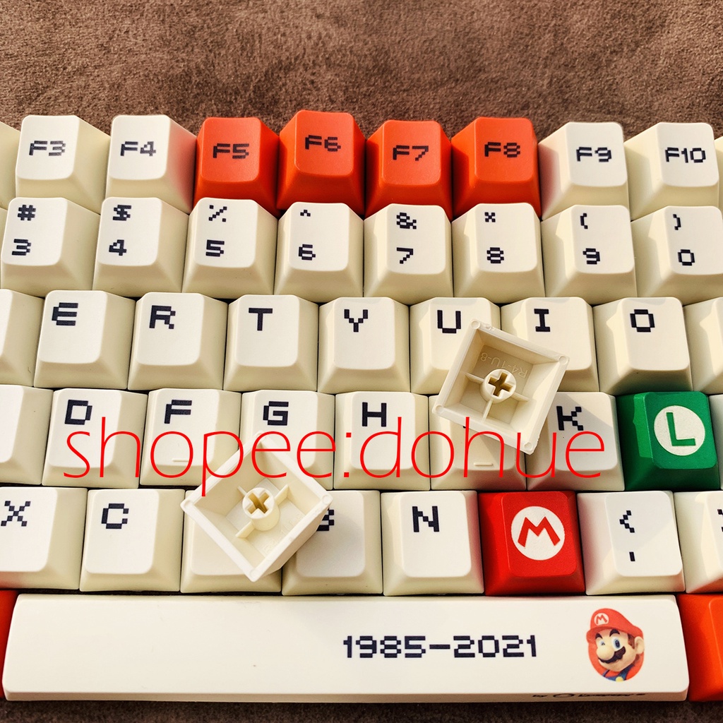 Keycap Thick PBT Mario 110 Nút, In Dyesub