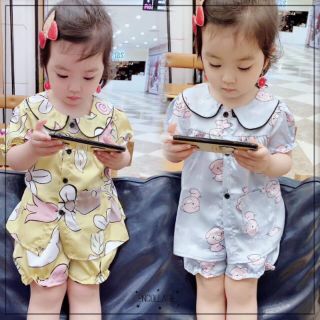 Bộ pijama lụa cho bé gái