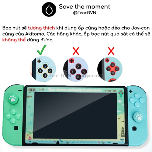 Bộ bọc nút và D-Pad nhiều màu (Akitomo) cho Joy-con Nintendo Switch