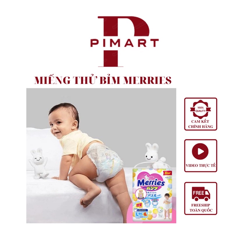 [MIẾNG THỬ] Bỉm Merries Nội Địa Nhật Chính Hãng Cộng Miếng Dán/Quần đủ size NB96/S88/M68/M64/L58/L50/XL44/XXL28