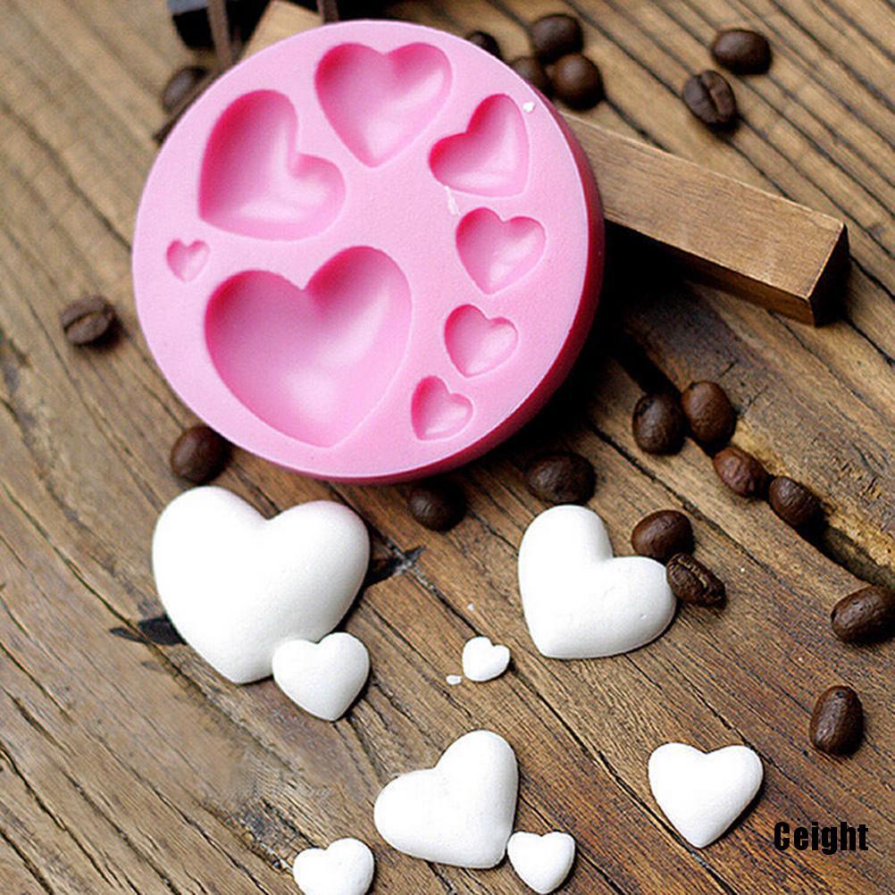 Khuôn Silicone Làm Bánh Hình Trái Tim 3D Diy