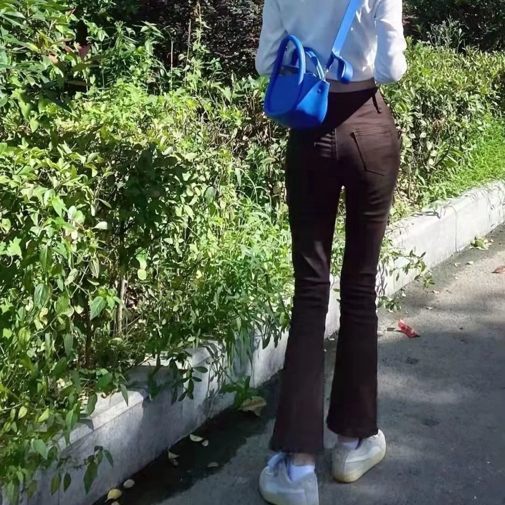 [Hàng có sẵn] Quần jean ống thẳng lưng cao dáng ôm thời trang cổ điển