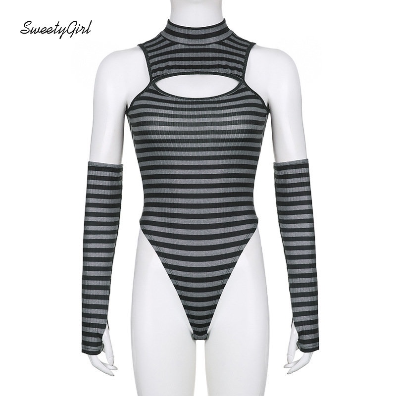 Bộ Áo Liền Quần Cổ Cao Ôm Dáng Họa Tiết Kẻ Sọc Thời Trang 2022 Cho Nữ