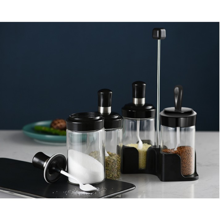 Hũ đựng gia vị thủy tinh kèm muỗng tiện dụng, thiết kế đẹp mắt, trang nhã [HỦ GIA VỊ] | BigBuy360 - bigbuy360.vn