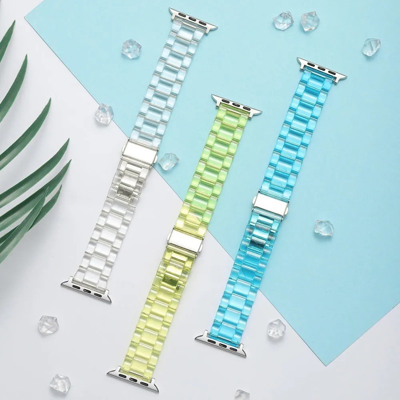 Dây Đeo Tay Bằng resin Trong Suốt 42mm 40mm correa 44mm 38mm 7 6 5 4 3 se 41mm 45mm Cho iwatch