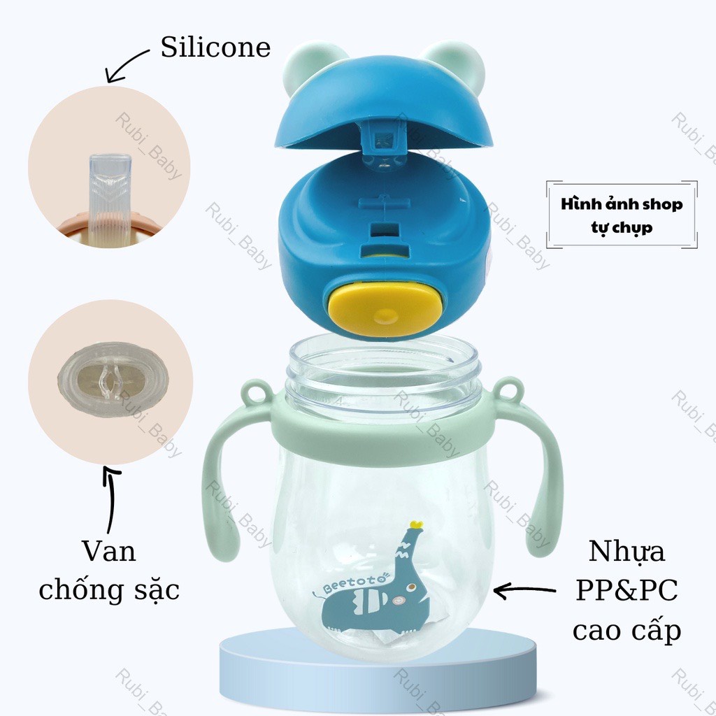 Bình Tập Uống Nước Hình Gấu Có Van Chống Sặc Cho Bé Từ 6 Tháng Tuổi