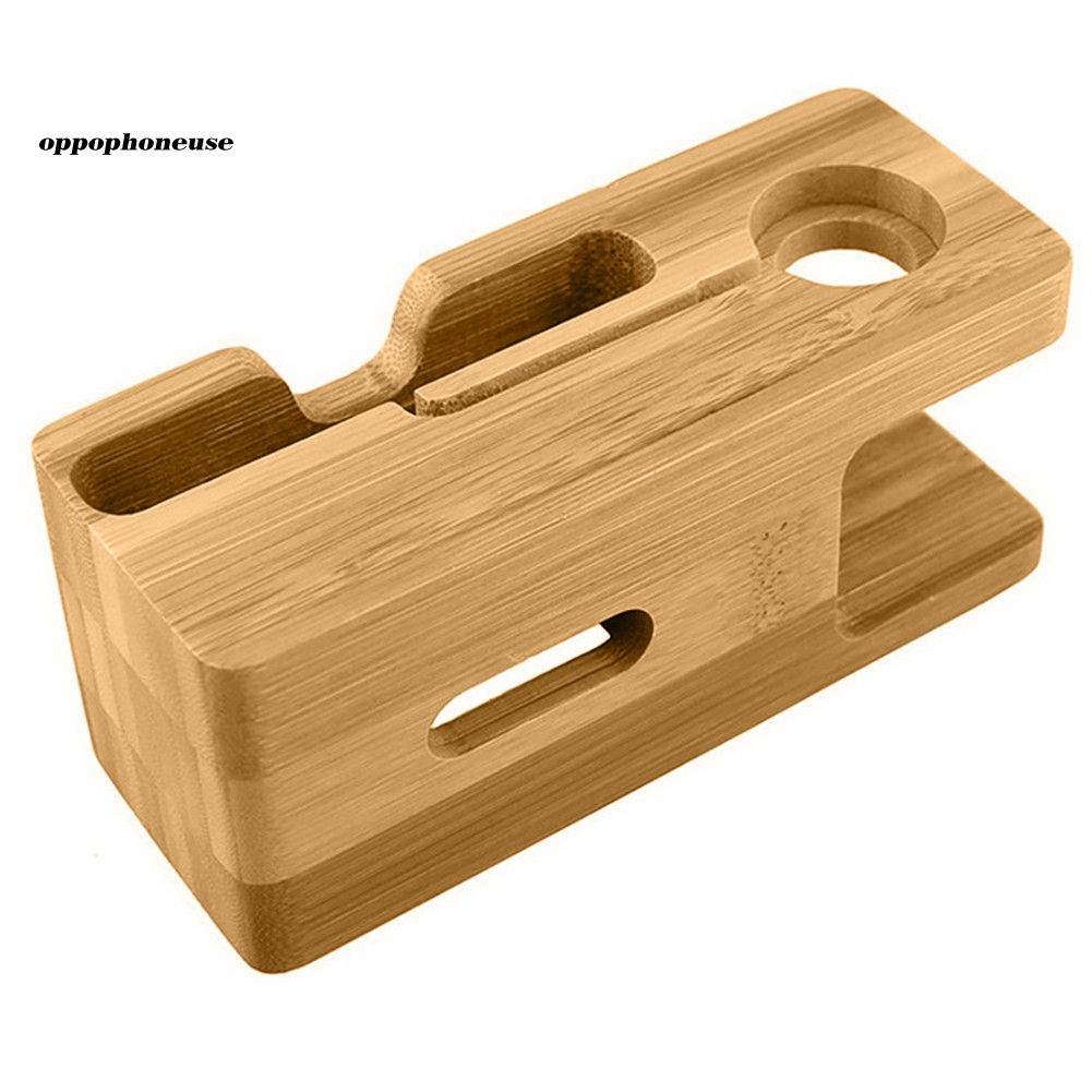 Đế sạc bằng gỗ tre chất lượng cao cho iPhone Apple Watch 38/42mm