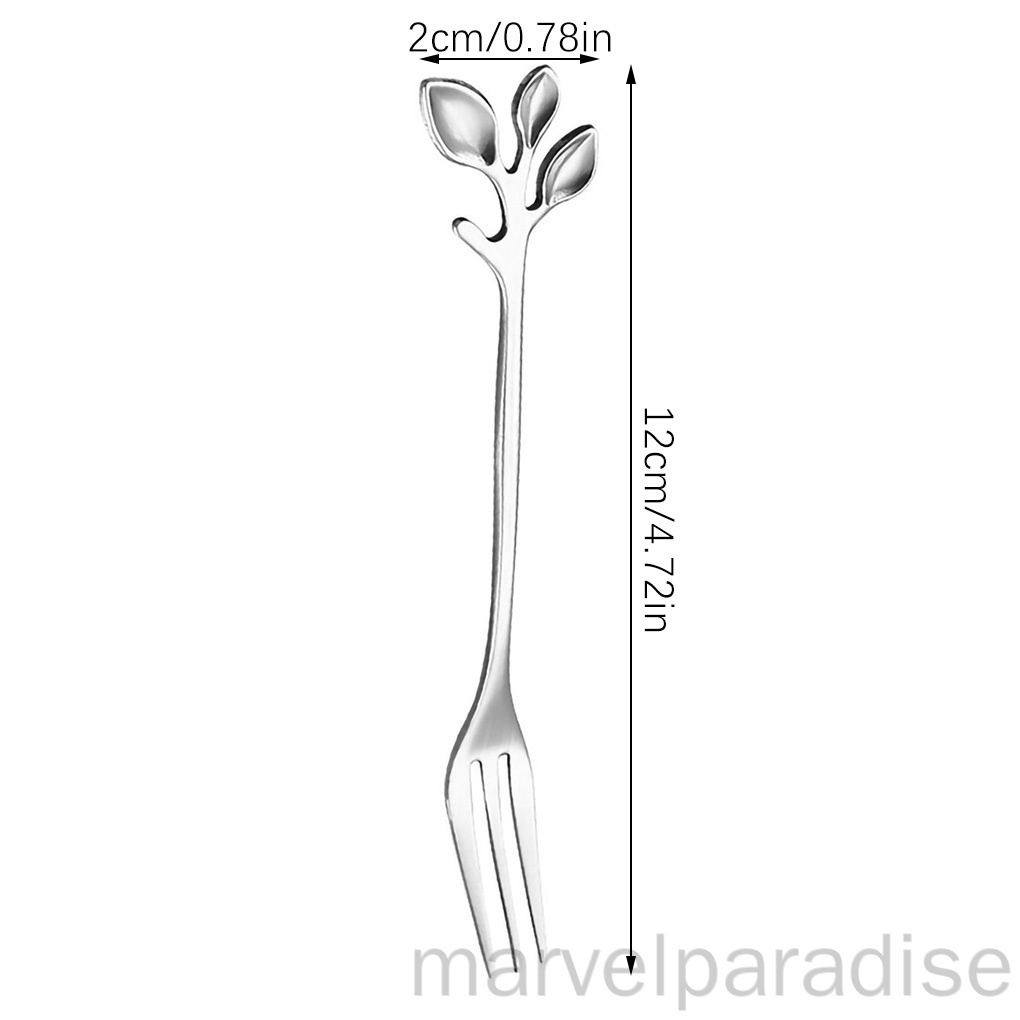Nĩa ăn tráng miệng bằng thép không gỉ màu bạc