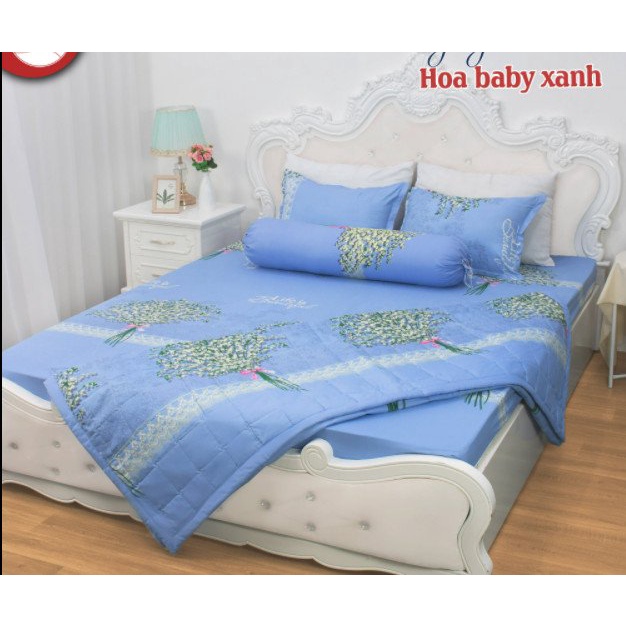 Poly Cotton,MẪU HOA BABY XANH