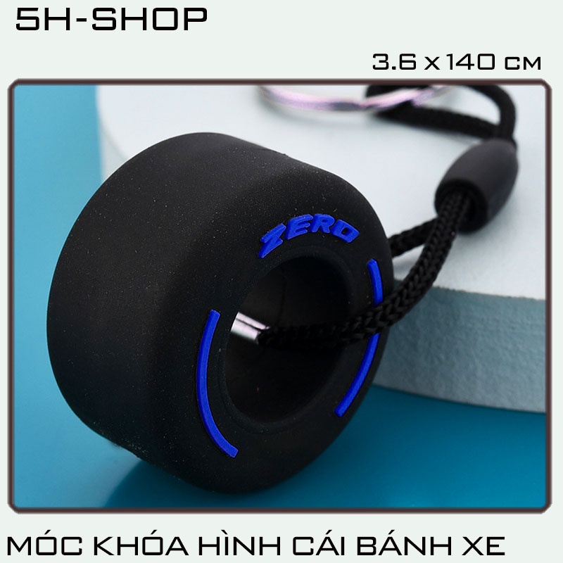 Móc khóa độc đáo hình chiếc bánh xe công thức 1 chất liệu cao su đàn hồi phong cách bền đẹp 5H.