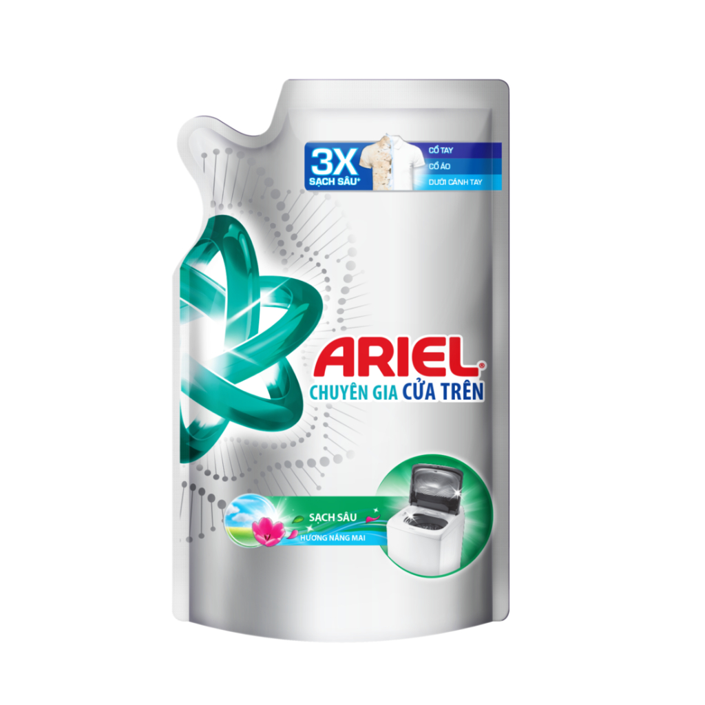 Nước Giặt ARIEL Cửa trên Sạch Sâu Hương Nắng Mai Túi 400G