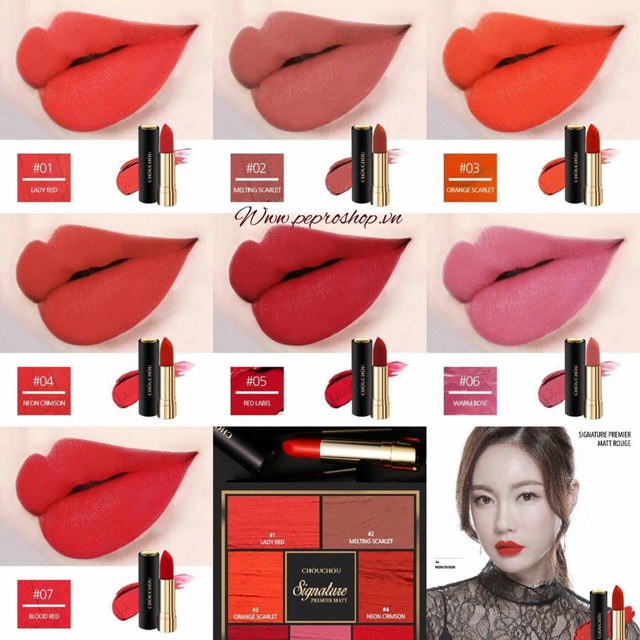 son lì Chou chou Signature premier matte lipstic chính hãng