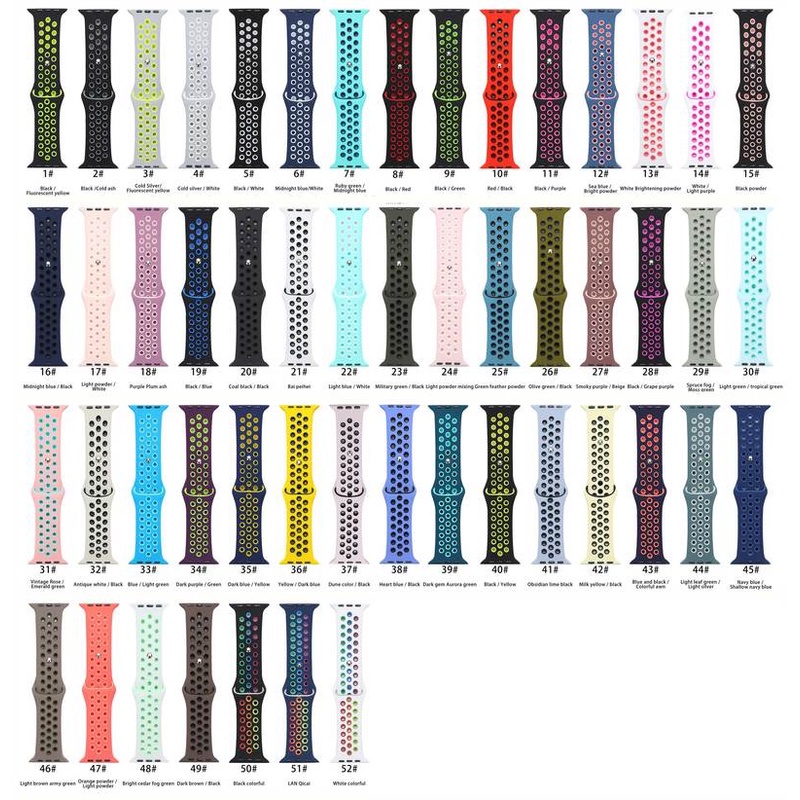 Dây Silicone Thay Thế Cho ĐồNg Hồ Apple Watch 44mm 40mm 38mm 42mm 41 45mm iwatch serie 5 4 3 2 se 6 7