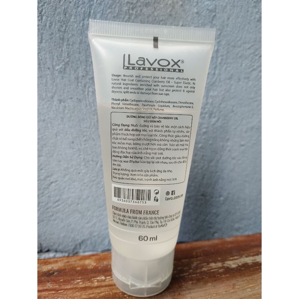 Dầu Bóng Tóc Lavox  có tác dụng Nuôi dưỡng và bảo vệ tóc Chính Hãng 100%