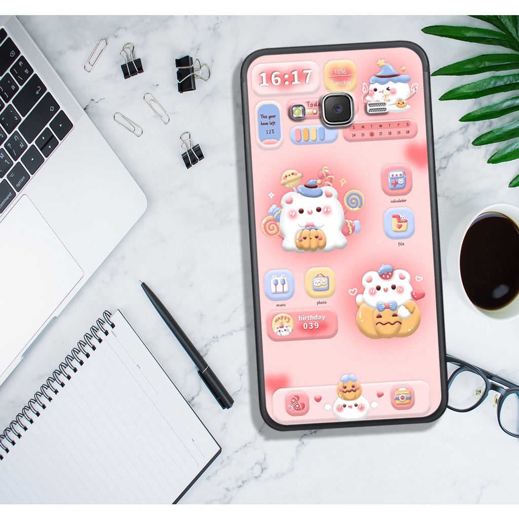 ỐP LƯNG SAMSUNG J1 2016 - J2 Prime - J5 2015 - J7 2015 , IN HÌNH GẤU NÂU CHOCOLATE ĐÁNG YÊU.