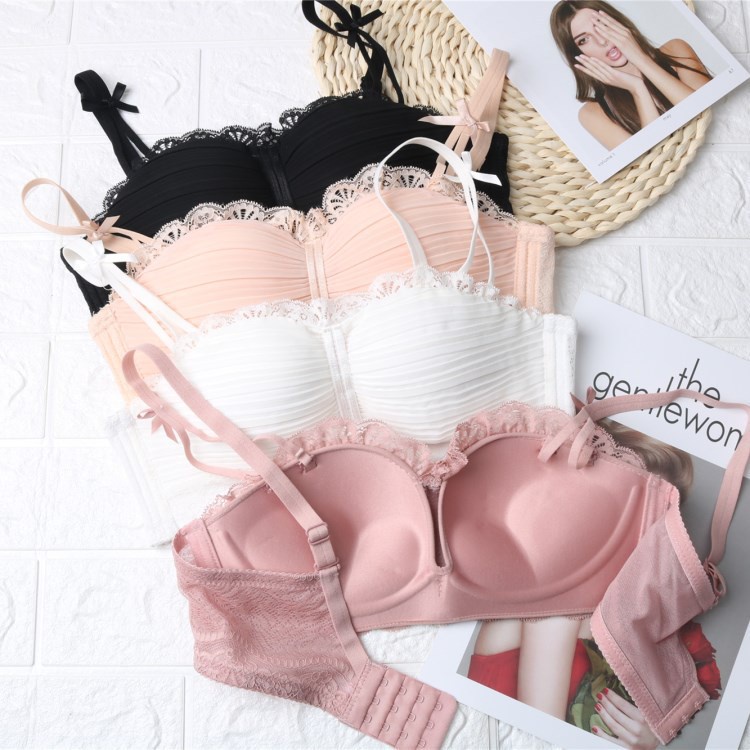 Áo lót nữ 2 dây đính nơ không gọng đệm dày mã ANM-15