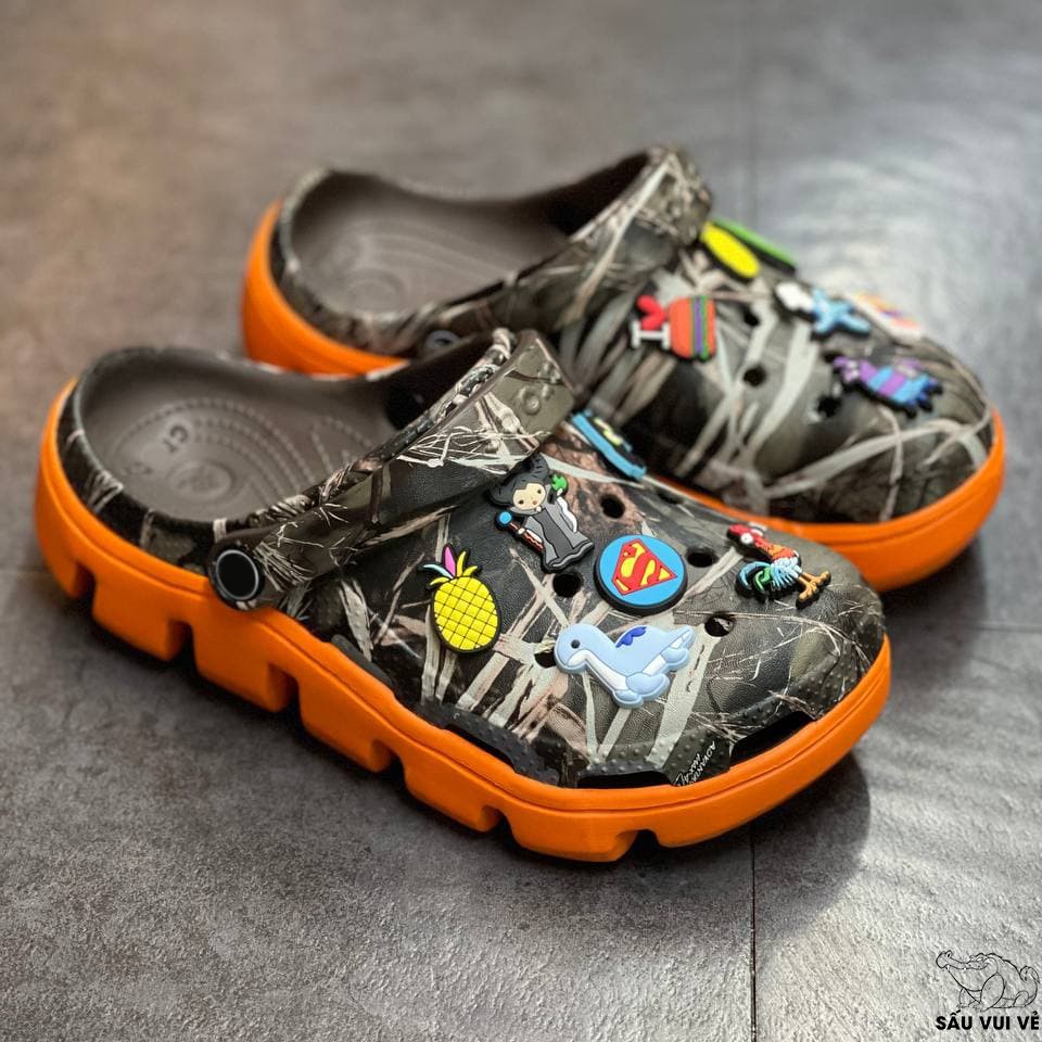 Dép cross vay son camo đế cam hàng xuất khẩu full box đủ 8 màu, 8 size