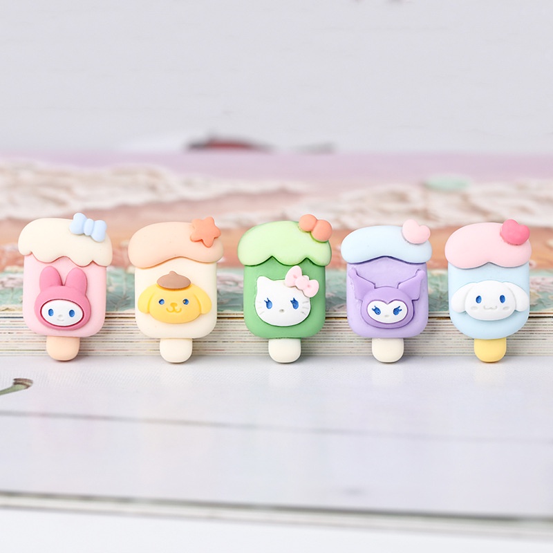 Sticker Dán Trang Trí Điện Thoại Hình Que Kem 3D Dễ Thương