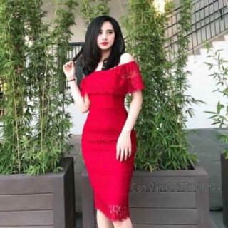 Body ren đỏ trễ vai