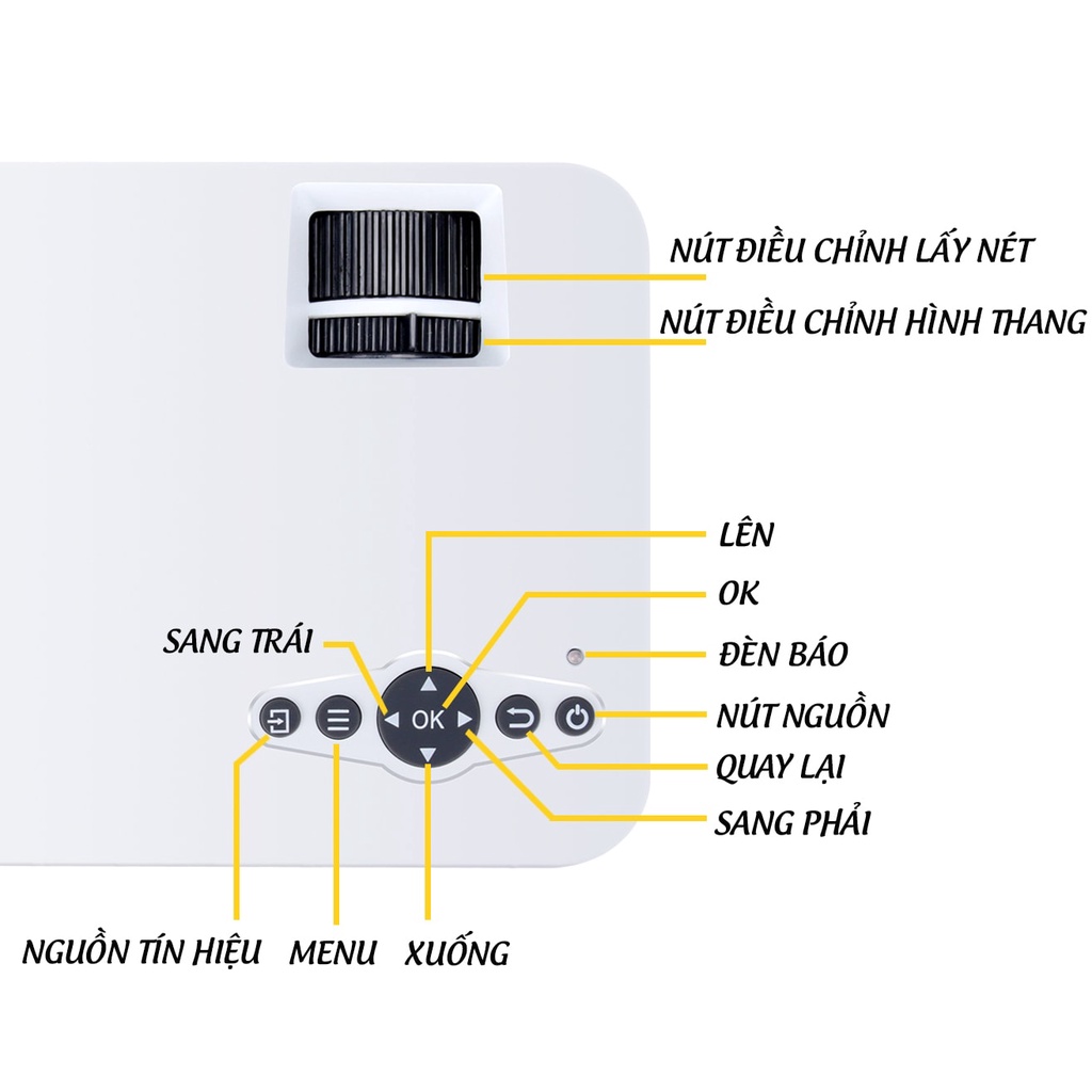 (Hàng Chuẩn) Máy Chiếu Mini , Máy Chiếu Đa Năng KOOGOLD , Kết Nối Wifi Bluetooth Điện Thoại , Laptop , Hình Ảnh FULLHD