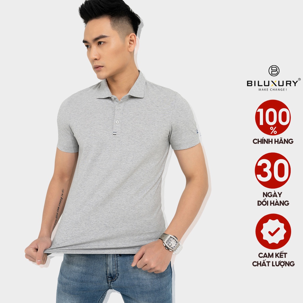 Áo polo nam cổ bẻ Biman by Biluxury cao cấp co giãn 4 chiều chuẩn form bodyfit lịch lãm 5APCB001GHS