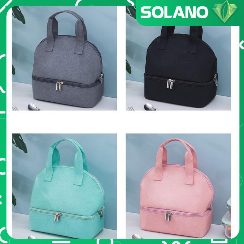 Túi giữ nhiệt SOLANO túi đựng hộp cơm, bình nước, bình sữa giữ nhiệt 2 ngăn cao cấp cho văn phòng, du lịch HG-001201