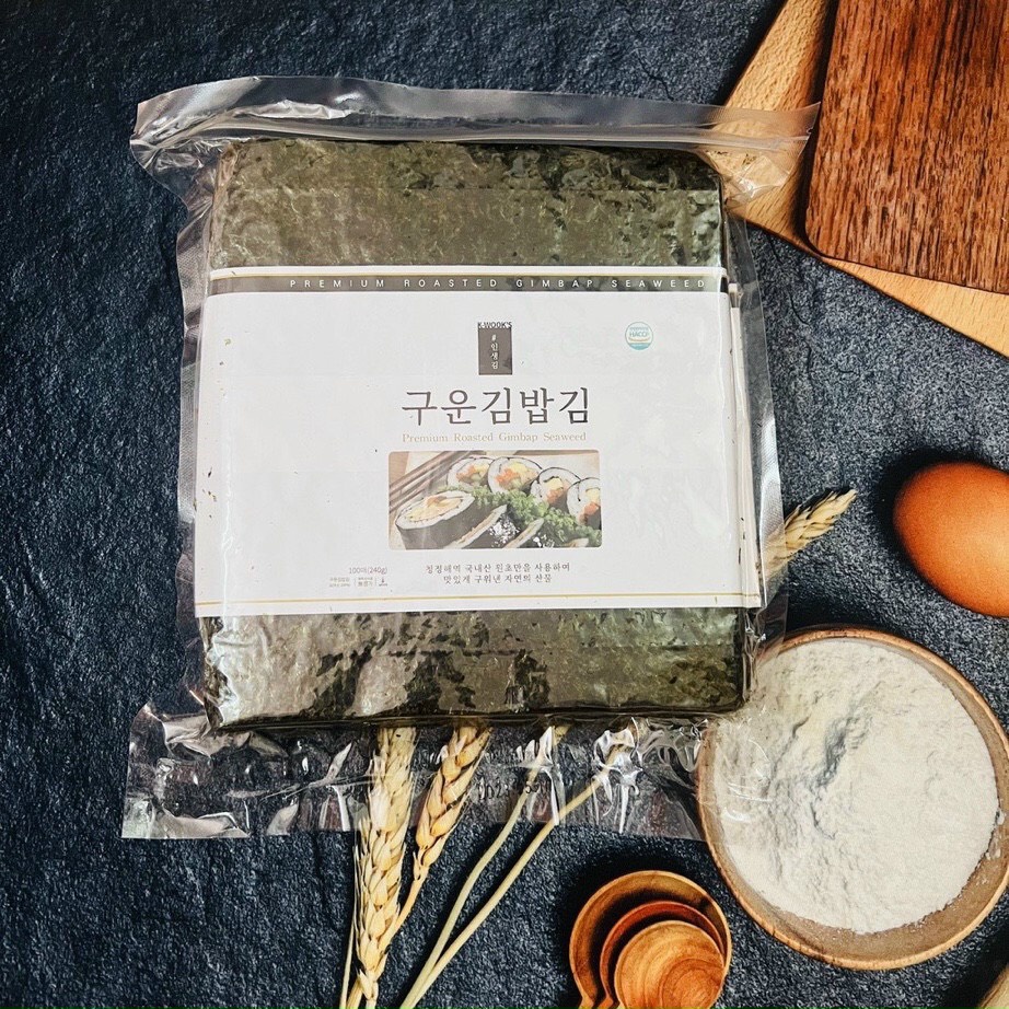 Rong biển cuộn cơm kimbab Hàn Quốc 100 lá