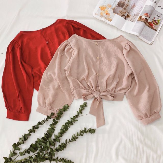 Áo croptop nơ lưng